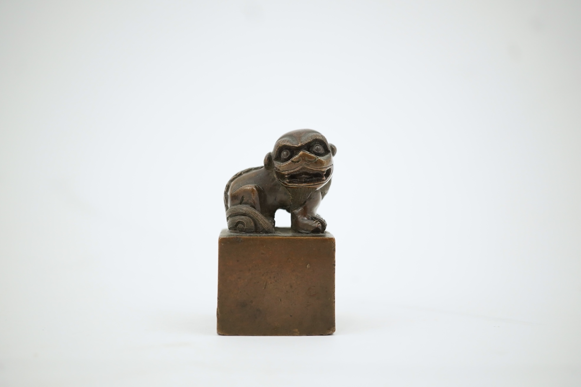 A Chinese bronze 'lion-dog' seal, 19th century